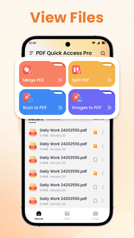 PDF Quick Access Pro Main Screen